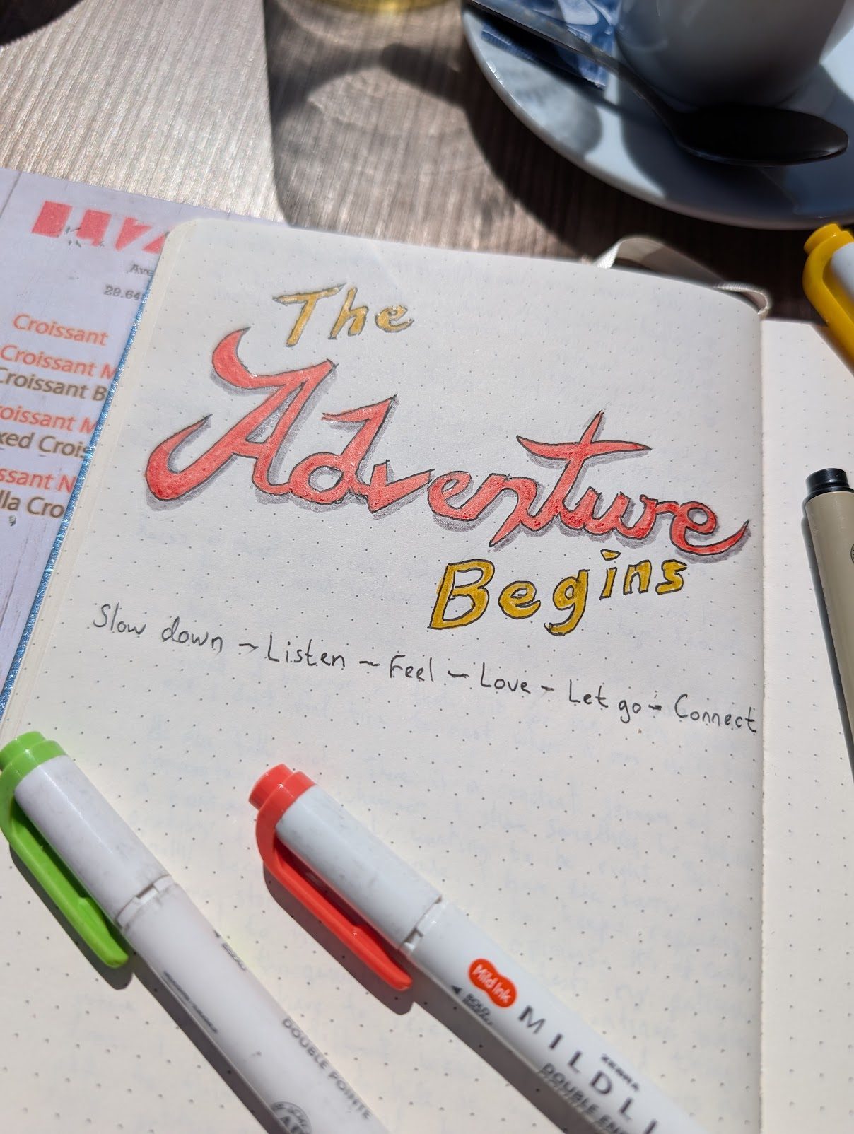 The Adventure Begins journal page