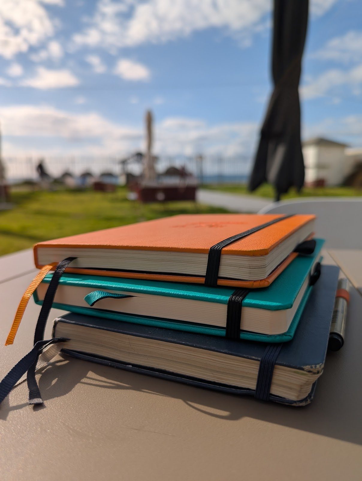 Stack of colorful journals