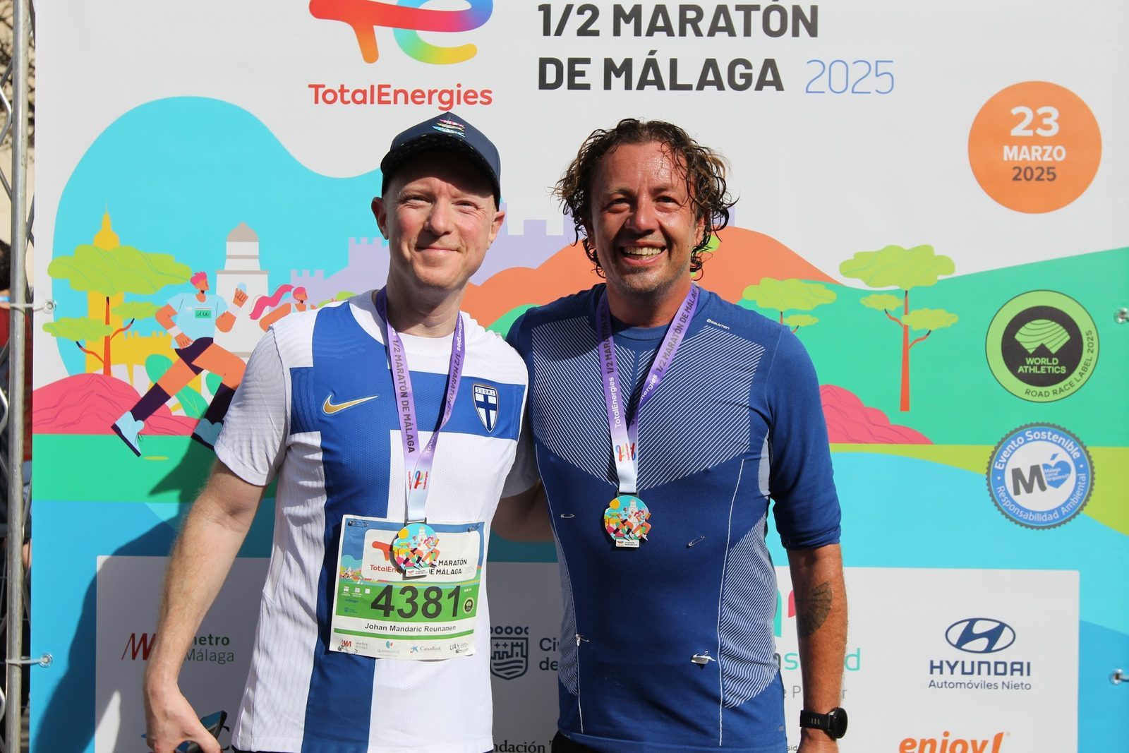 Ken finishing a half marathon in Malaga