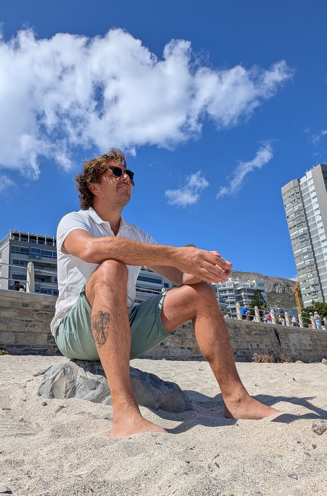 Ken thinking on the beach